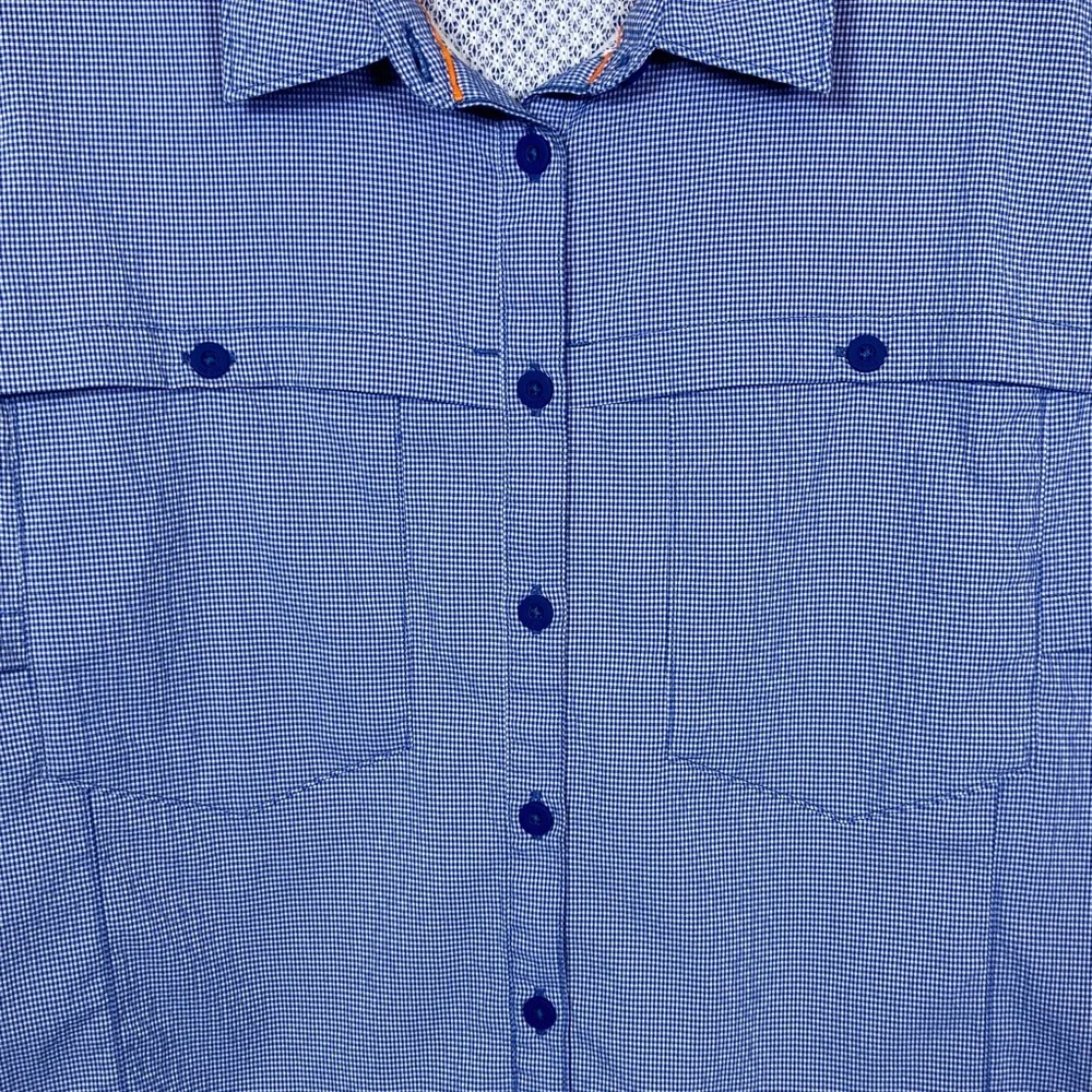 Orvis River Guide 2.0 Short-Sleeved Shirt in Ocean Blue Gingham/check Pattern L - Picture 4 of 12
